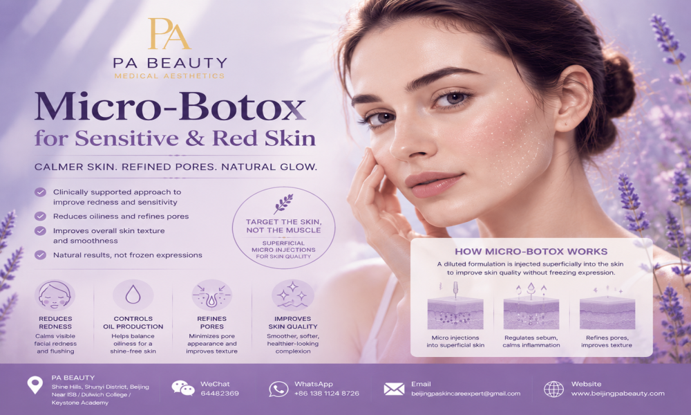 Micro-Botox for Sensitive Red Skin: Improve Redness, Pores & Skin Quality | PA BEAUTY Beijing