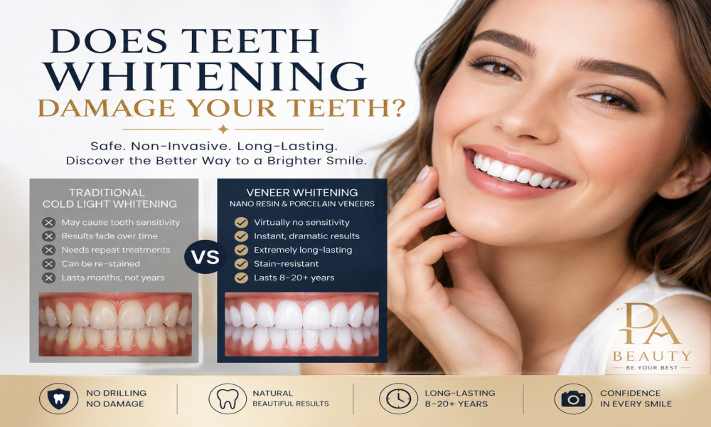 Does Teeth Whitening Damage Your Teeth? Nano Resin & Porcelain Veneers in Beijing | PA BEAUTY